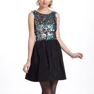 NWT Plenty by Tracy Reese Paillette Flutter Sequin Taffeta Mini Dress Size 8P